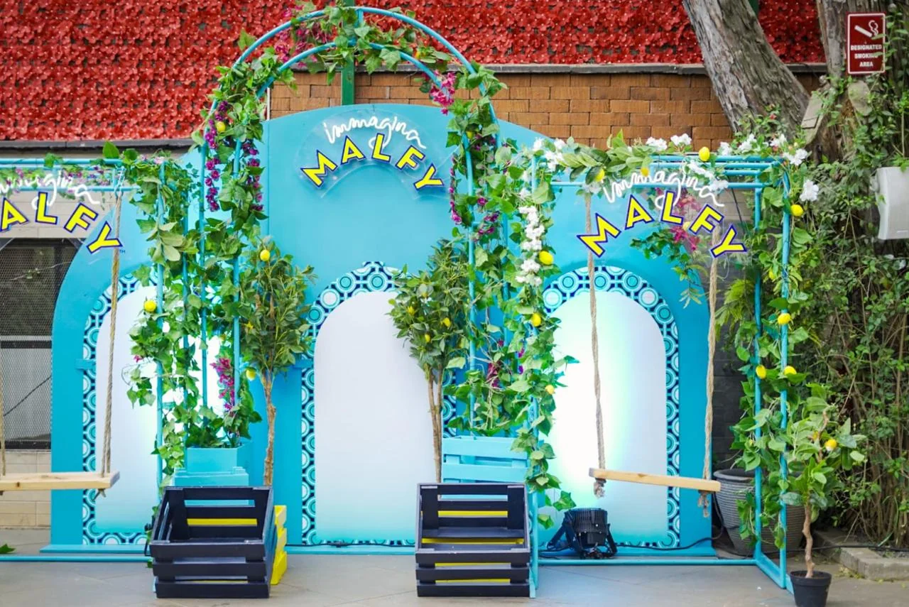 Colourful branded event environment featured in the company profile